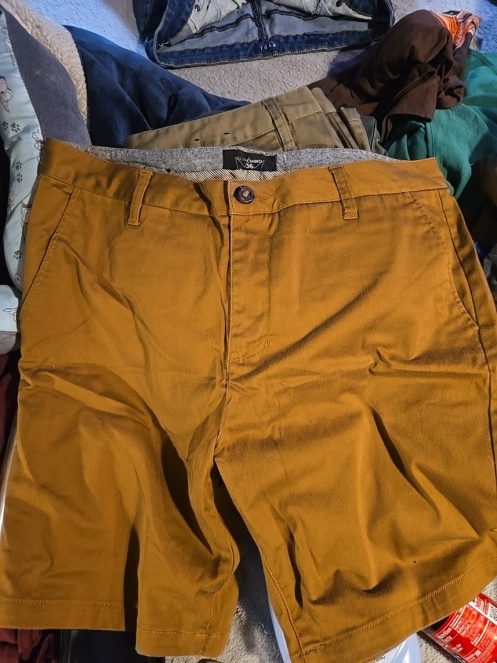 Blue Crown Slim Chino Shorts in Mustard - Clean Casual Size 36 Like New